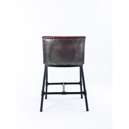 Parlor Faux Leather Adjustable Bar Stool - Burgundy
