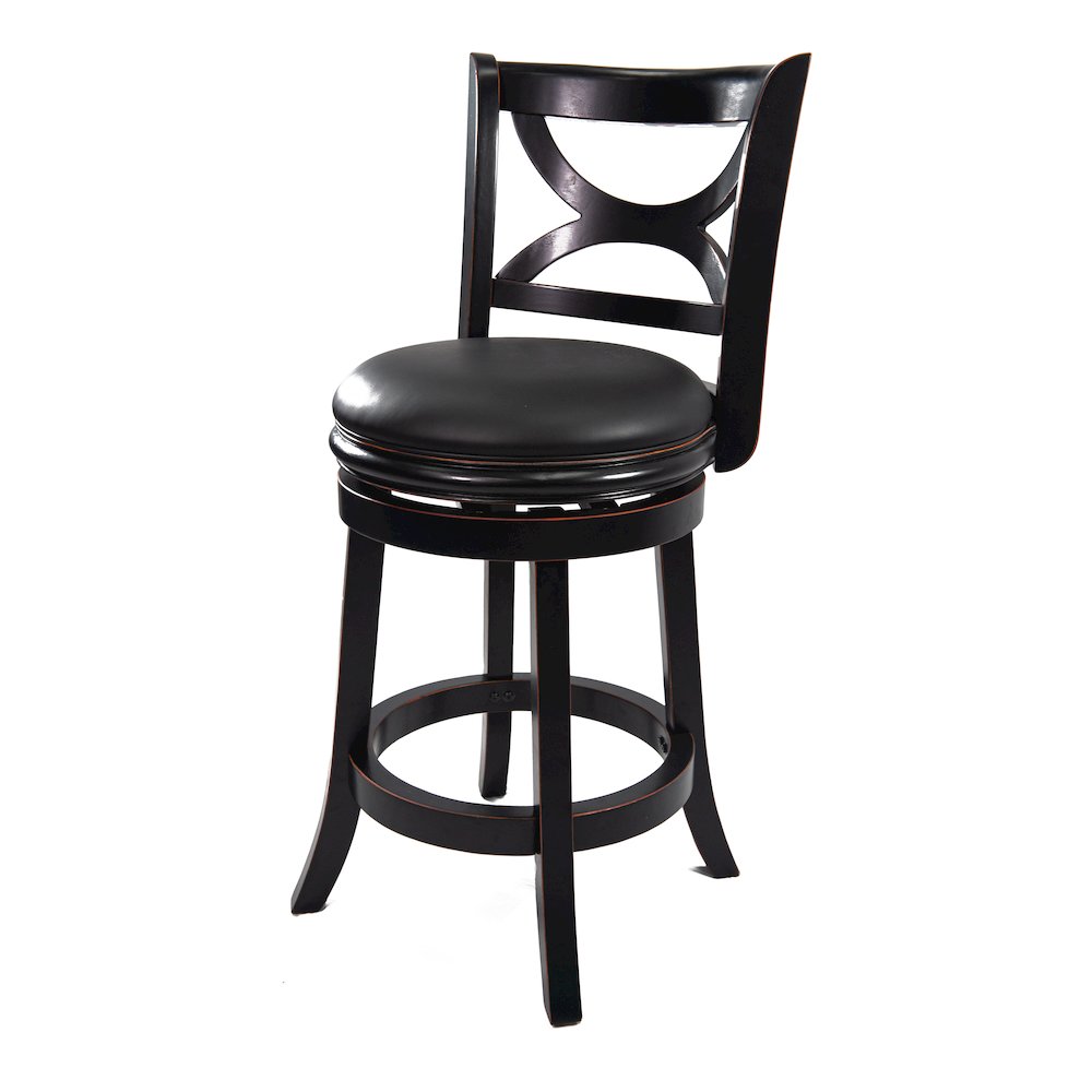 Florence Swivel Counter Stool - Black Sandthru Finish