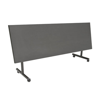 84 x 24 in. Flip-Top Privacy Nesting Table- Grey, 2 Zeng Stack Chairs- Blue
