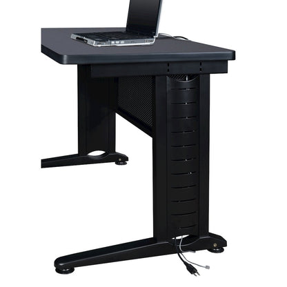 72 x 78 in. L Shaped Desk with Double Pedestal Drawer Unit- Grey