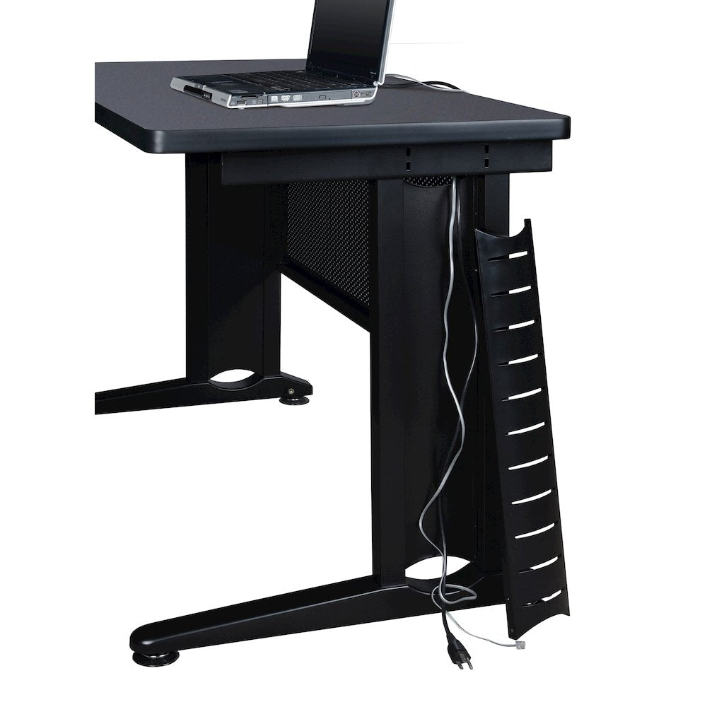 72 x 78 in. L Shaped Desk with Double Pedestal Drawer Unit- Grey