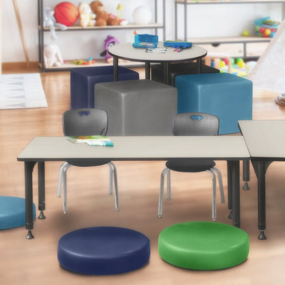 72x30 in. Adjustable Classroom Table- Maple & 2 Andy 12 in. Stack Chairs- Black