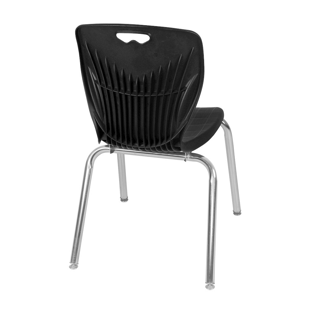 48 Square Adjustable Classroom Table- Mahogany & 4 Andy 18 Stack Chairs- Black