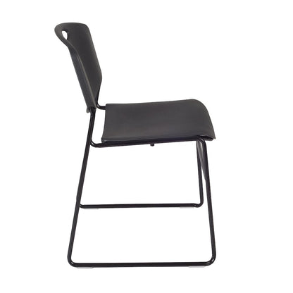 66x30 in. Mobile Adjustable Classroom Table- Maple & 2 Zeng Stack Chairs- Black