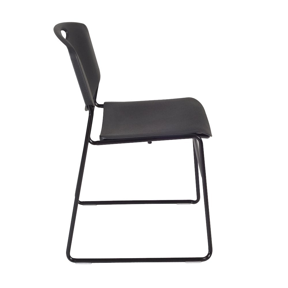 72x24 in. Mobile Adjustable Classroom Table- Maple & 2 Zeng Stack Chairs- Black