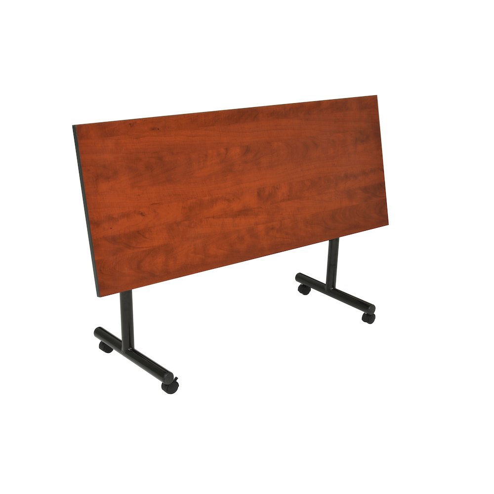 60 x 30 in. Flip-Top Privacy Nesting Table- Cherry, 2 M Stack Chairs- Blue