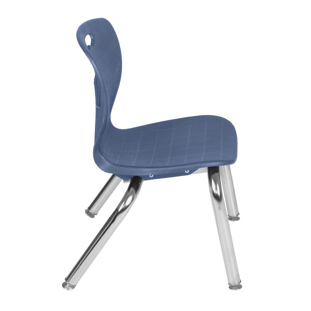 48 Round Adjustable Classroom Table- Mahogany & 4 Andy 12 Stack Chairs- Blue