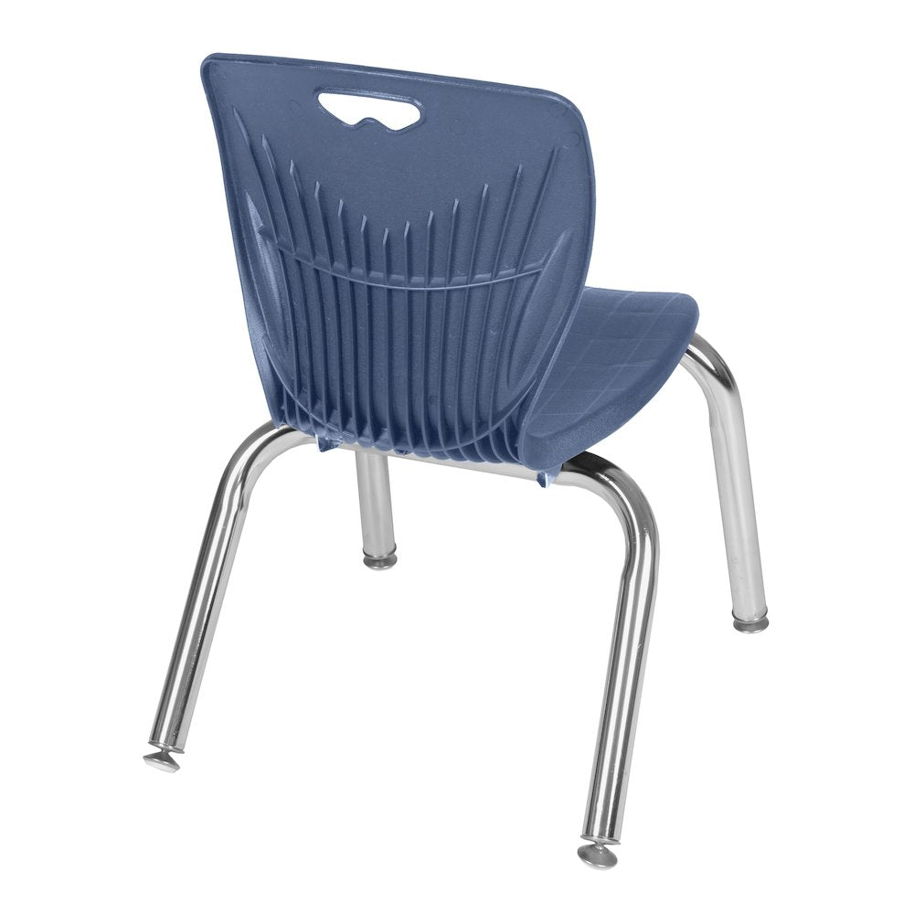 48 Round Adjustable Classroom Table- Mahogany & 4 Andy 12 Stack Chairs- Blue