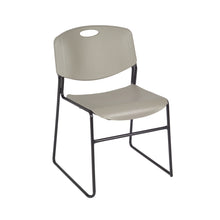 Kee 48" Square Breakroom Table- Grey/ Chrome & 4 Zeng Stack Chairs- Grey