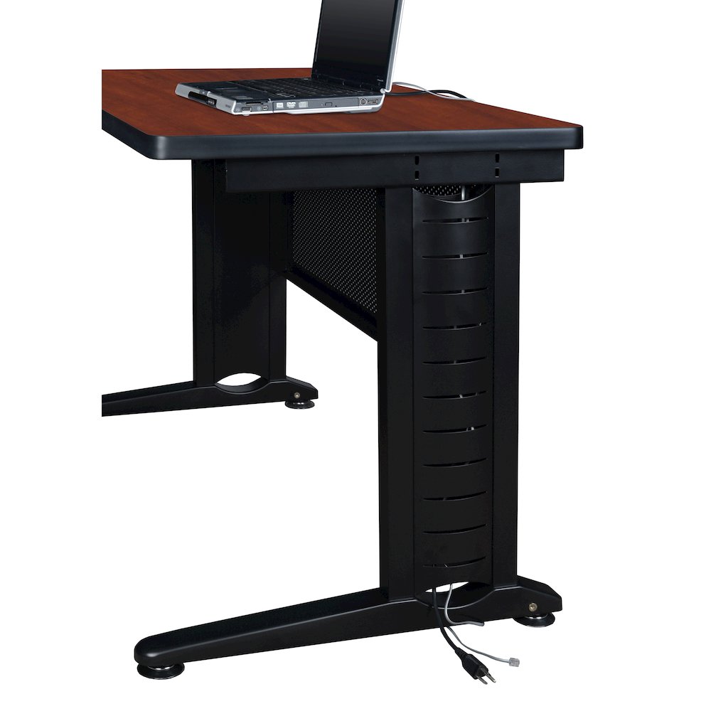 66 x 24 in. 2 Person Bench Workstation with Privacy Panel- Cherry