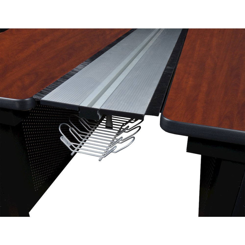 66 x 24 in. 2 Person Bench Workstation with Privacy Panel- Cherry