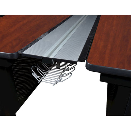 66 x 24 in. 2 Person Bench Workstation with Privacy Panel- Cherry