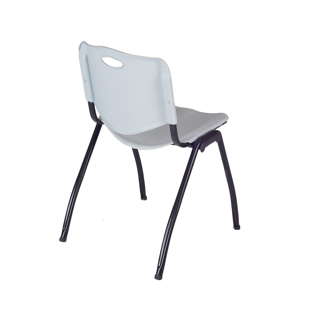48 x 30 in. Flip-Top Privacy Nesting Table- Maple, 2 M Stack Chairs- Grey
