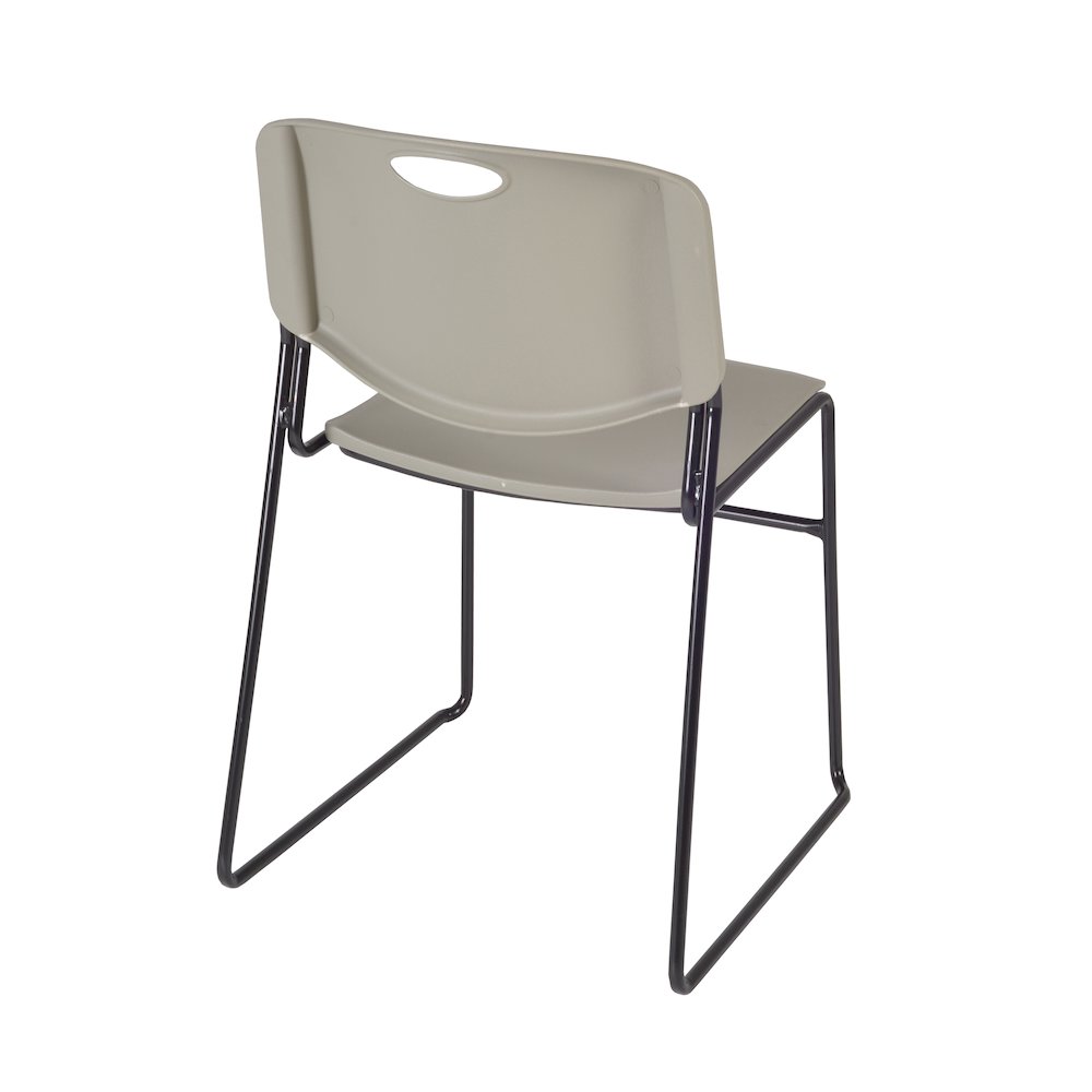 48 x 30 in. Flip-Top Training Nesting Table- Grey, 2 Zeng Stack Chairs- Grey