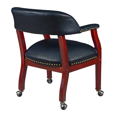 Ivy League Captain Chair with Casters- Black
