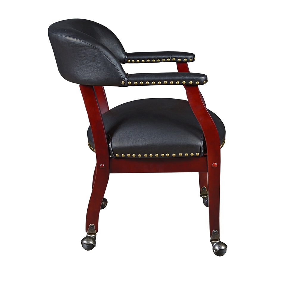 Ivy League Captain Chair with Casters- Black