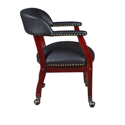 Ivy League Captain Chair with Casters- Black