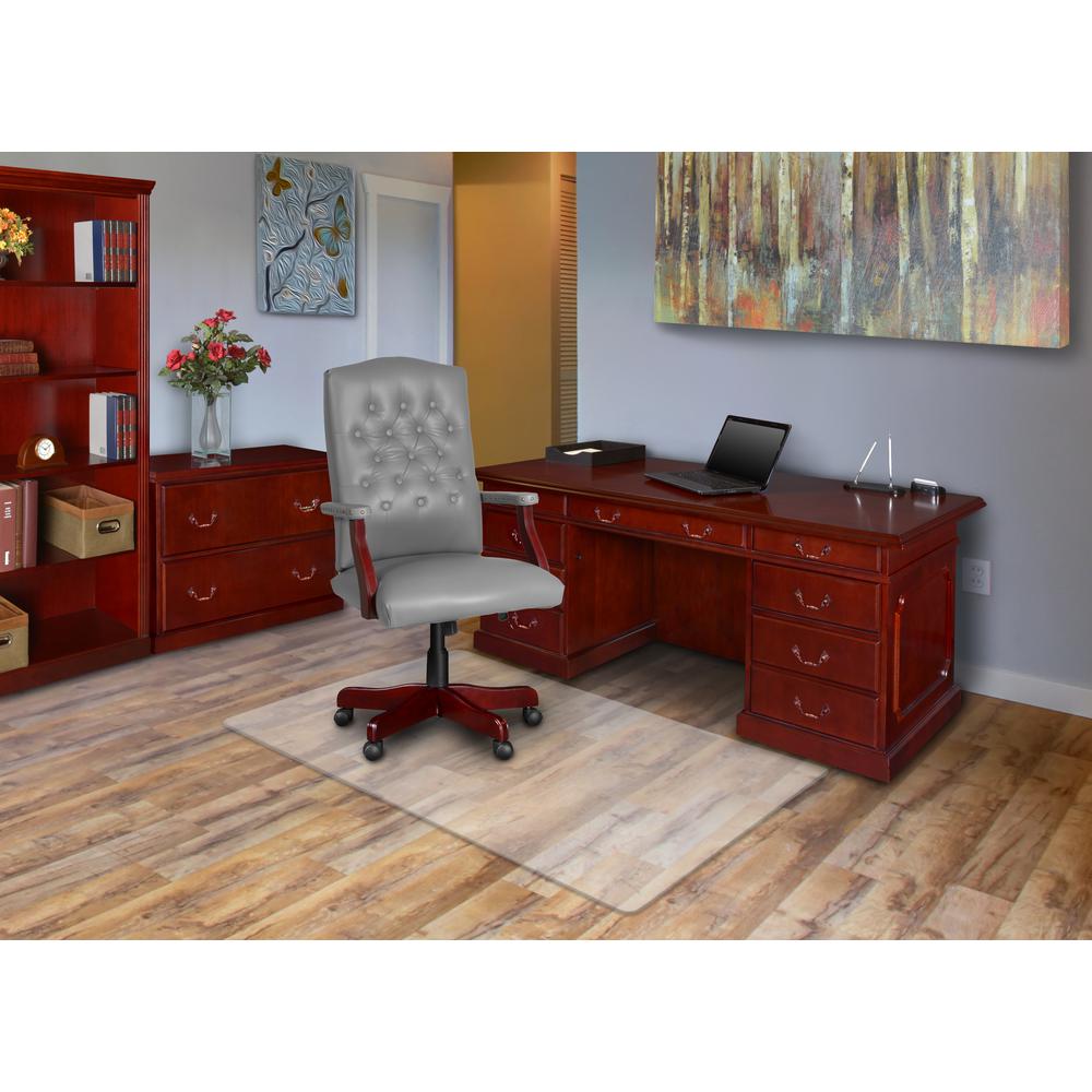 Regency Ivy League Clubhouse Dining or Meeting Swivel Chair- Grey/ Mahogany