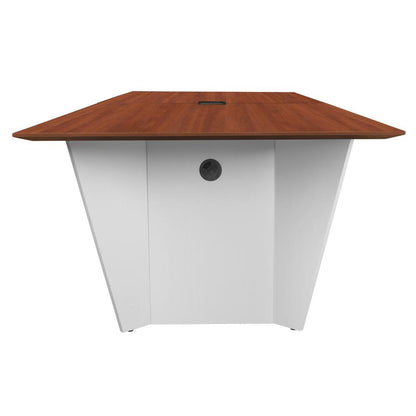 Array 120" Conference Table with Power Data Grommet- Cherry/ White