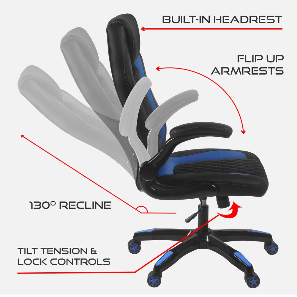 AON Archeus Ergonomic Gaming Chair - Black & Blue