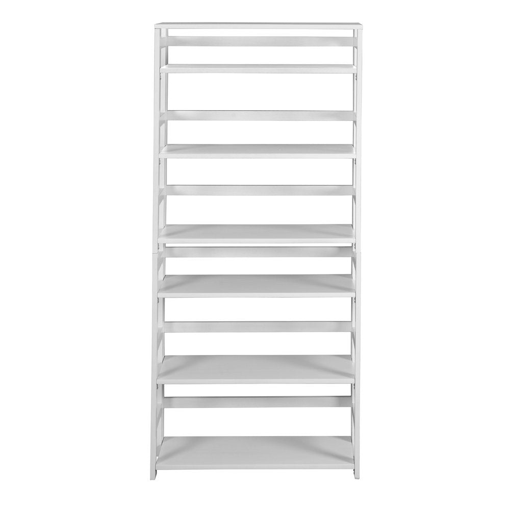Flip Flop 67" High Folding Bookcase- White