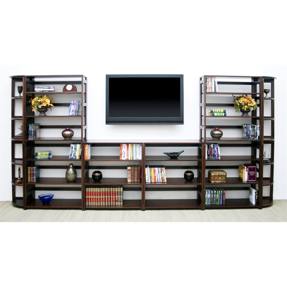Flip Flop 67" High Corner Folding Bookcase- Mocha Walnut
