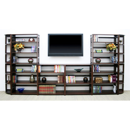 Flip Flop 67" High Corner Folding Bookcase- Mocha Walnut