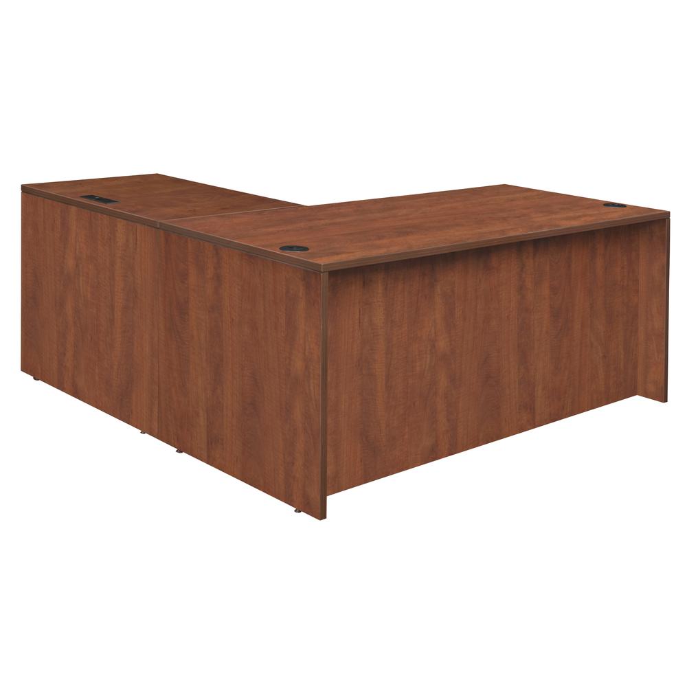Legacy 60" Double Full Pedestal L-Desk with 35" Return- Cherry