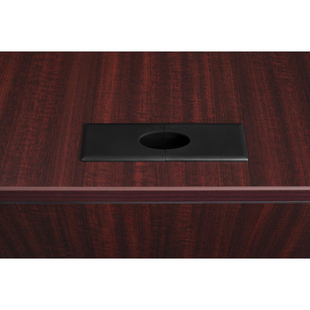 Legacy 66" Double Full Pedestal L-Desk with 35" Return- Mahogany