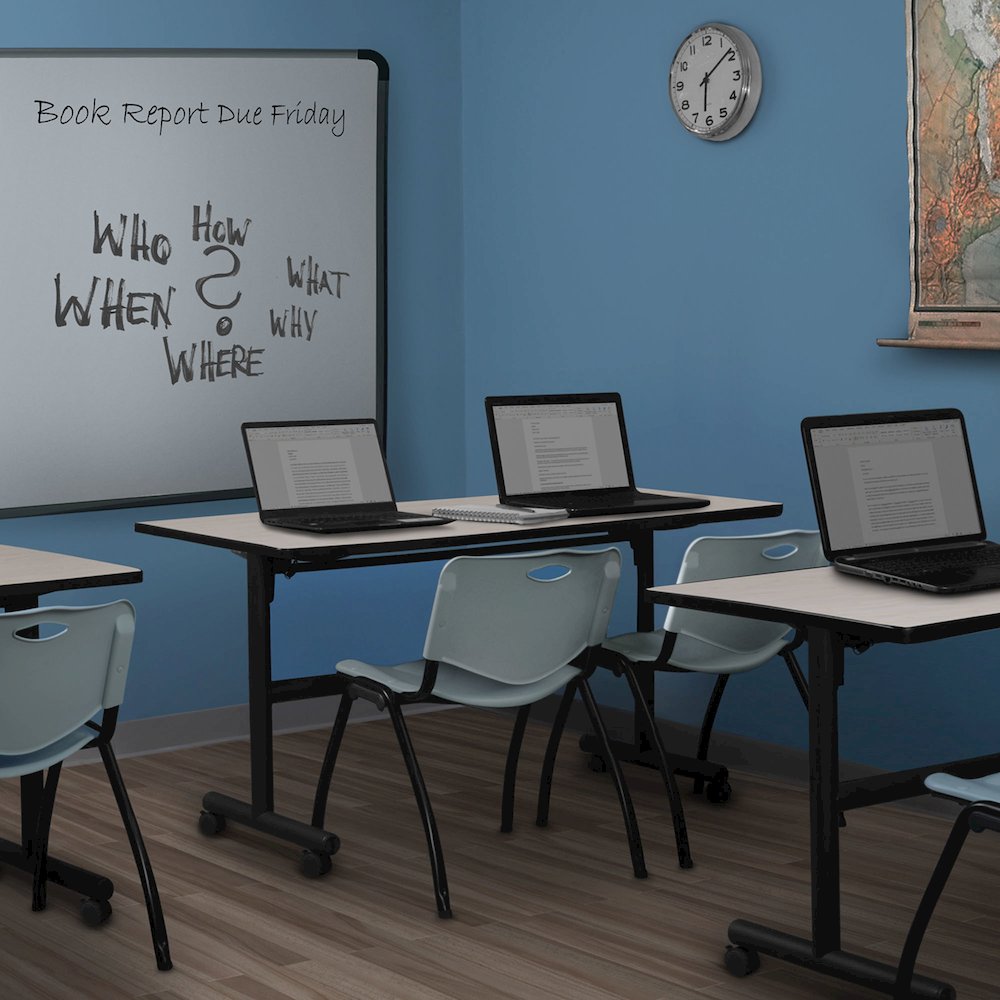 60 x 30 in. Flip-Top Training Nesting Table- Maple