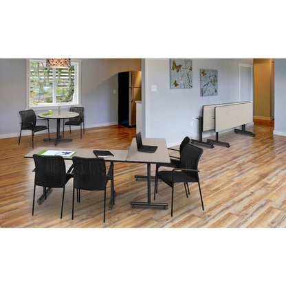 60 x 24 in. Steel T-Base Training Seminar Table- Maple