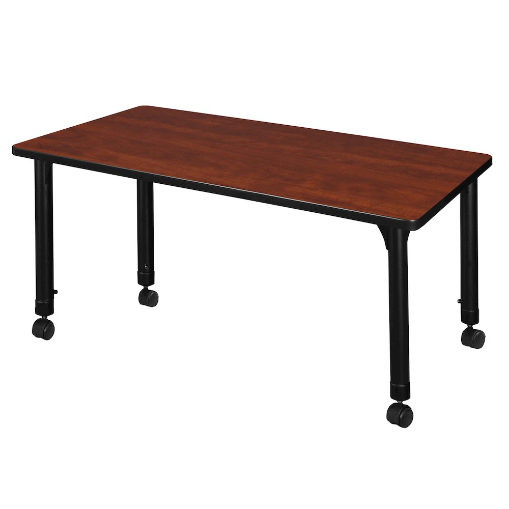 48 x 30 in. Height Adjustable Mobile  Classroom Activity Table- Cherry