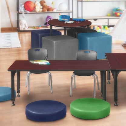 72x24 Adjustable Classroom Table- Mahogany & 2 Andy 12 Stack Chairs- Black