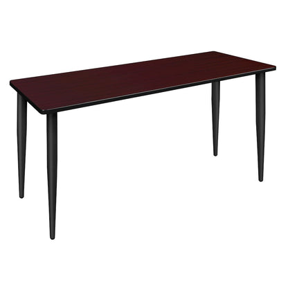 60 x 24 in. Training Seminar Table- Mahogany Top, Black Tapered Legs