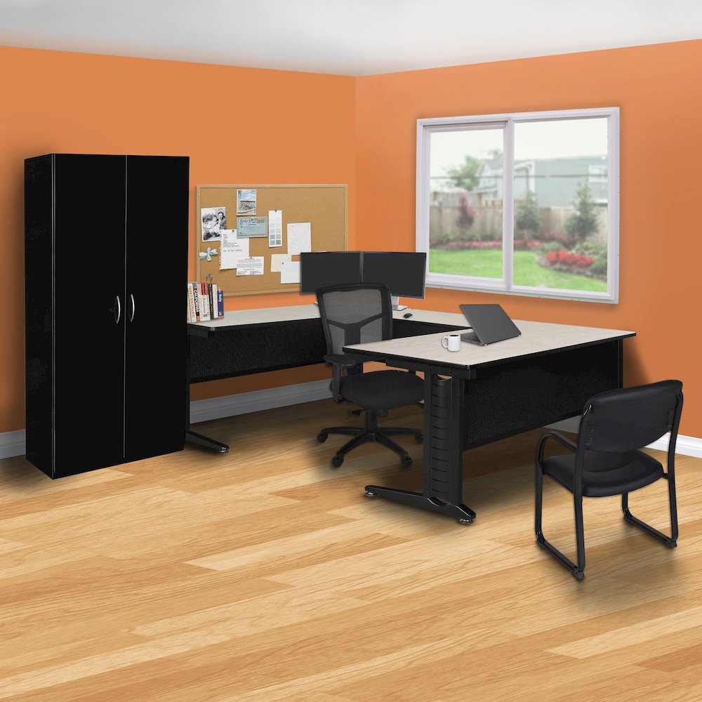 72 x 78 in. U Shape Desk Shell- Maple