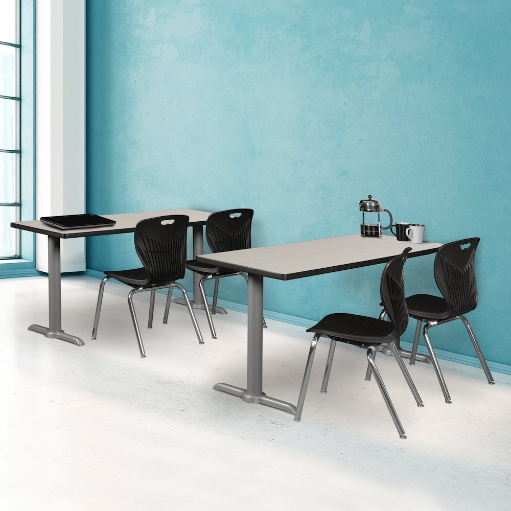 48" x 24" Training Table- Maple/ Grey Base