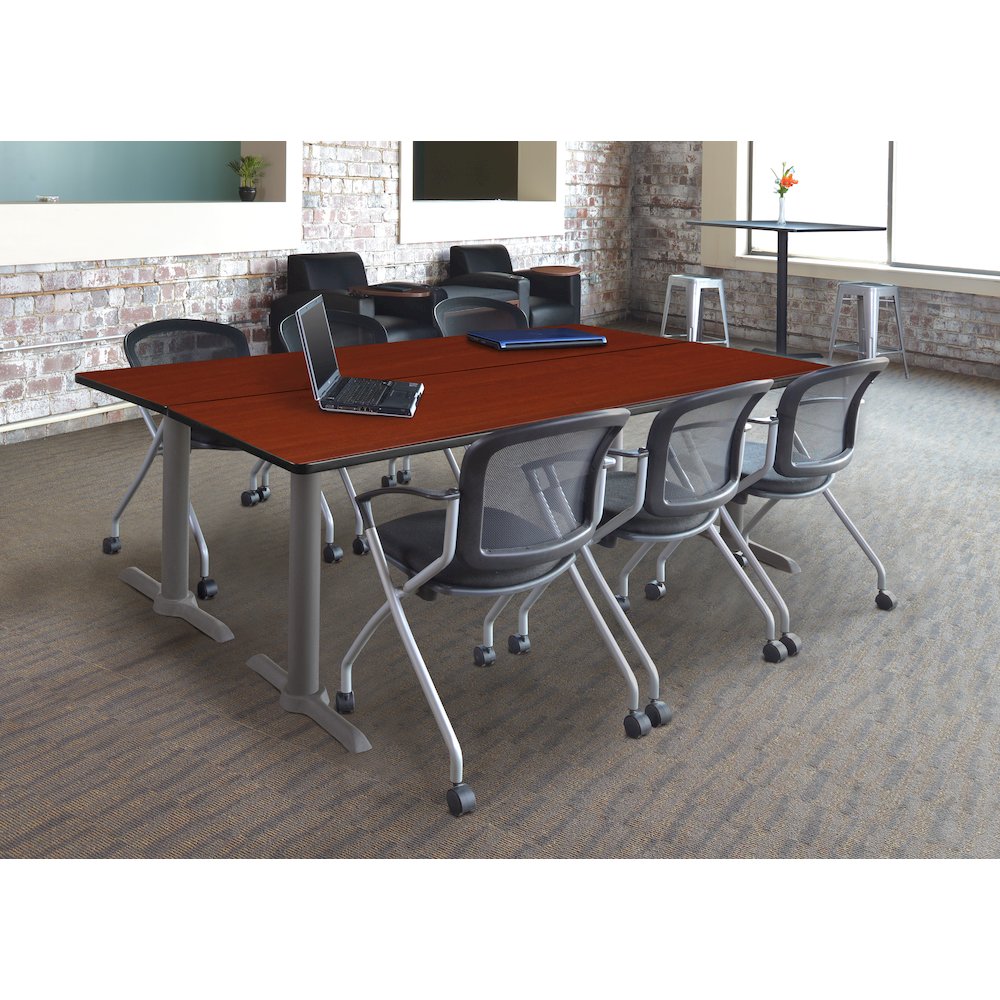 84" x 24" Training Table- Cherry/ Grey Base