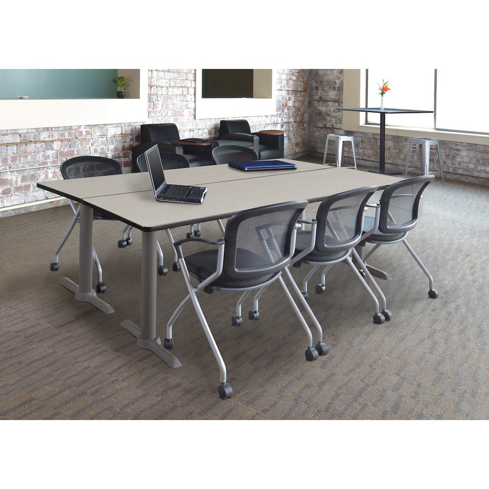 84" x 24" Training Table- Maple/ Grey Base