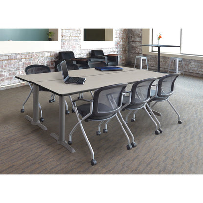 84" x 24" Training Table- Maple/ Grey Base