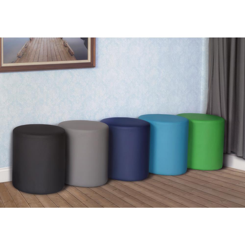 Logan Round Ottoman- Grey