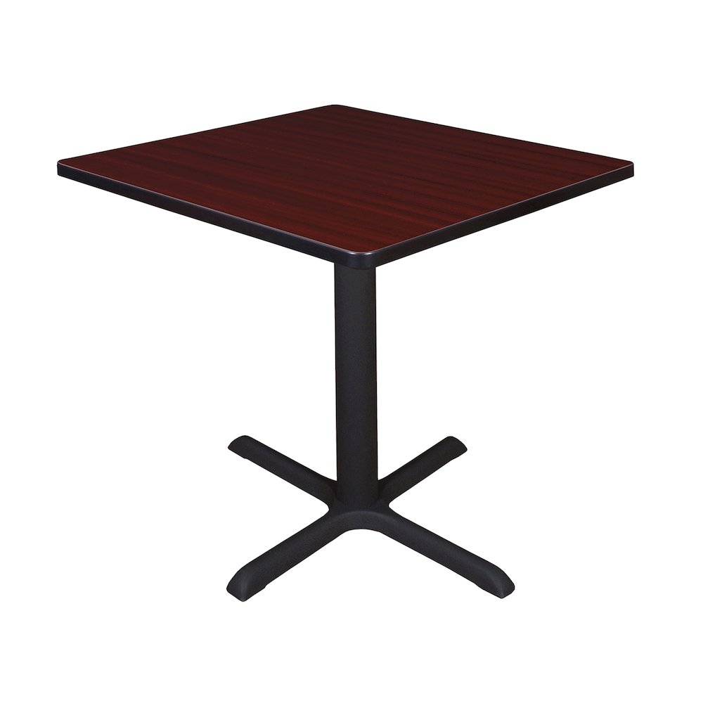 Small 30 in. Square X-Base Breakroom Table- Mahogany