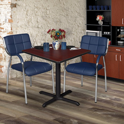 Small 30 in. Square X-Base Breakroom Table- Mahogany
