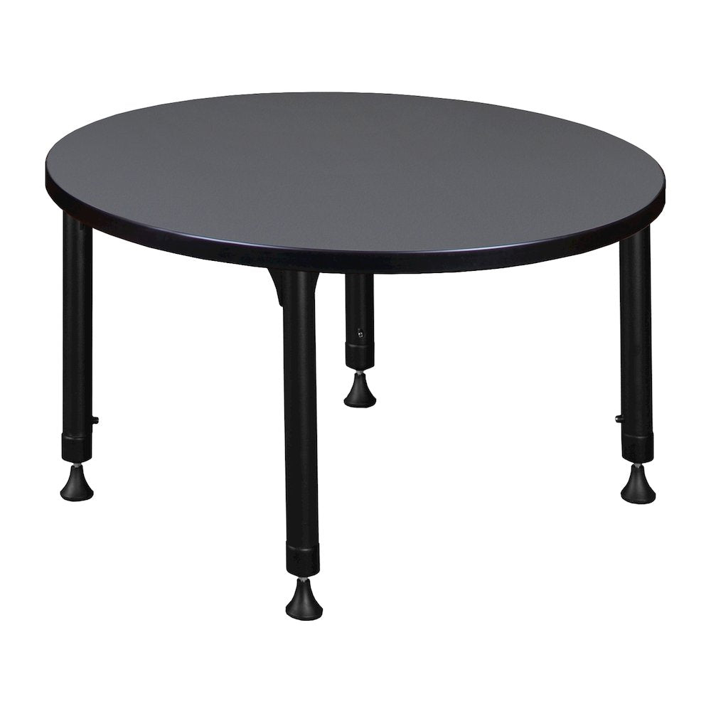 30 in.Round Height Adjustable Classroom Activity Table- Grey