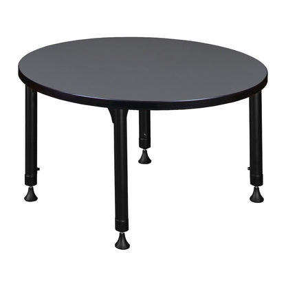30 in.Round Height Adjustable Classroom Activity Table- Grey
