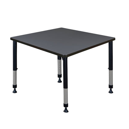 Kee 36" Square Height Adjustable Classroom Table - Grey
