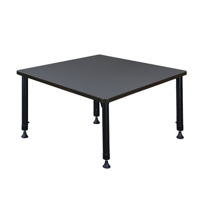 Kee 36" Square Height Adjustable Classroom Table - Grey