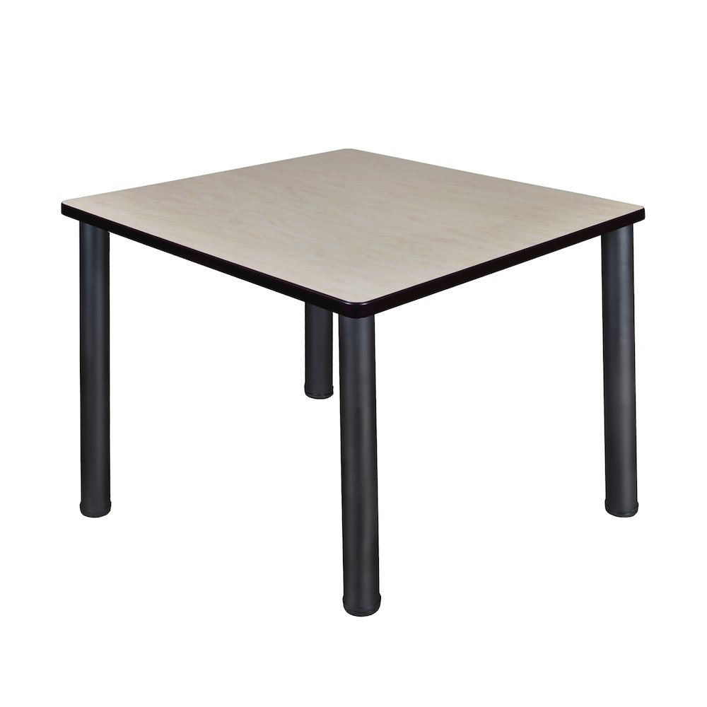 36 in. Medium Square Breakroom Table- Maple Top, Black Legs