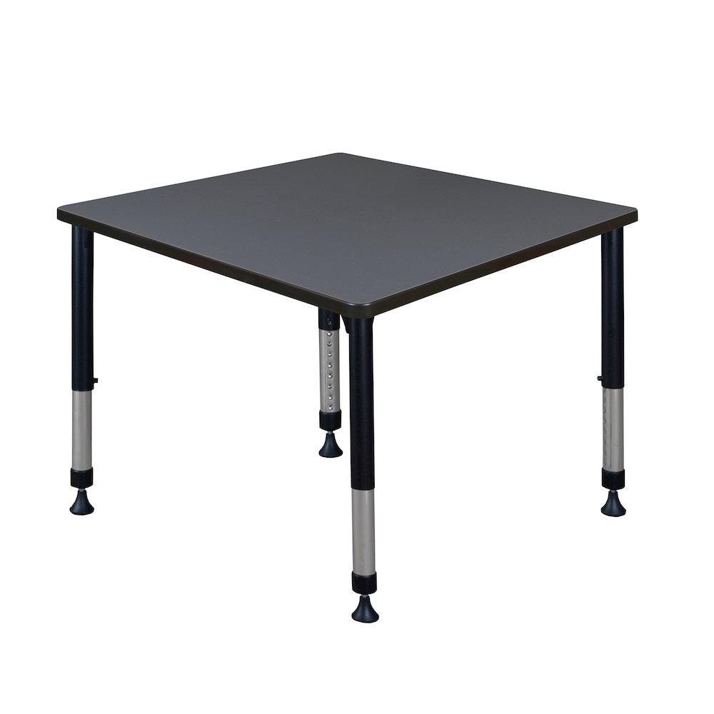 Kee 42" Square Height Adjustable Classroom Table - Grey