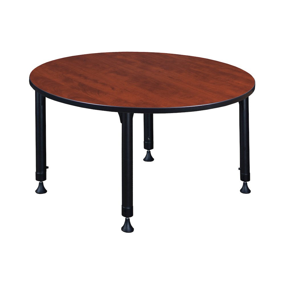 48 in. Round Height Adjustable Classroom Activity Table- Cherry