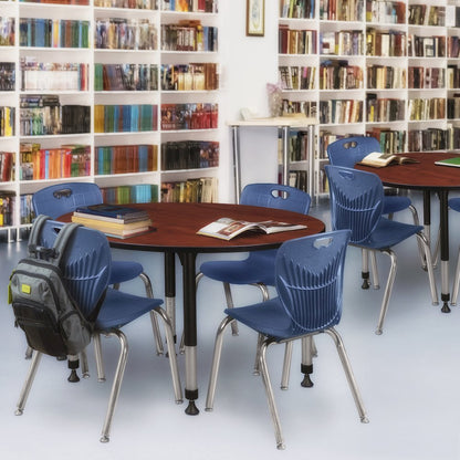 48 in. Round Height Adjustable Classroom Activity Table- Cherry